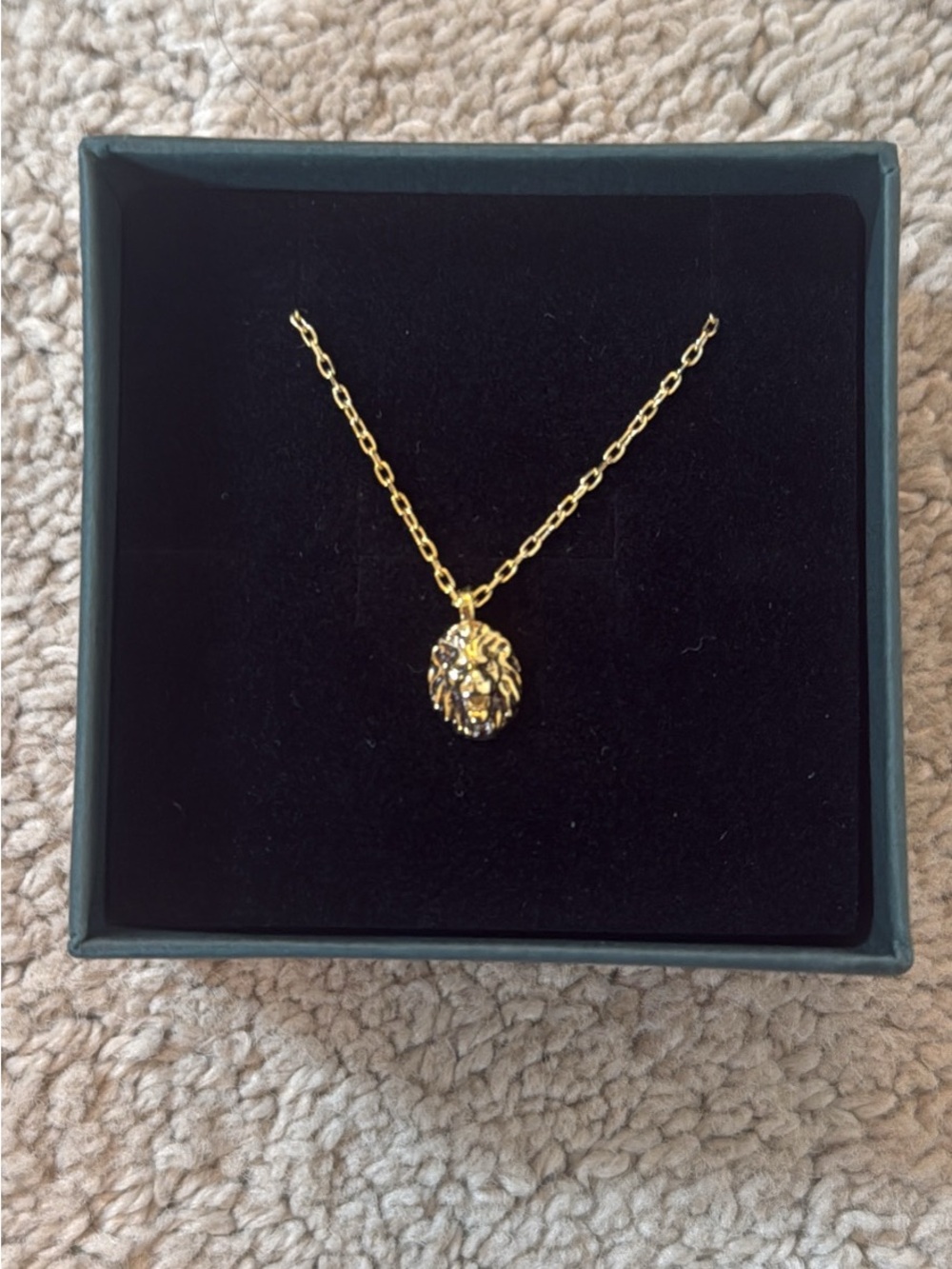 Gold Lion Head Pendant Necklace for Women